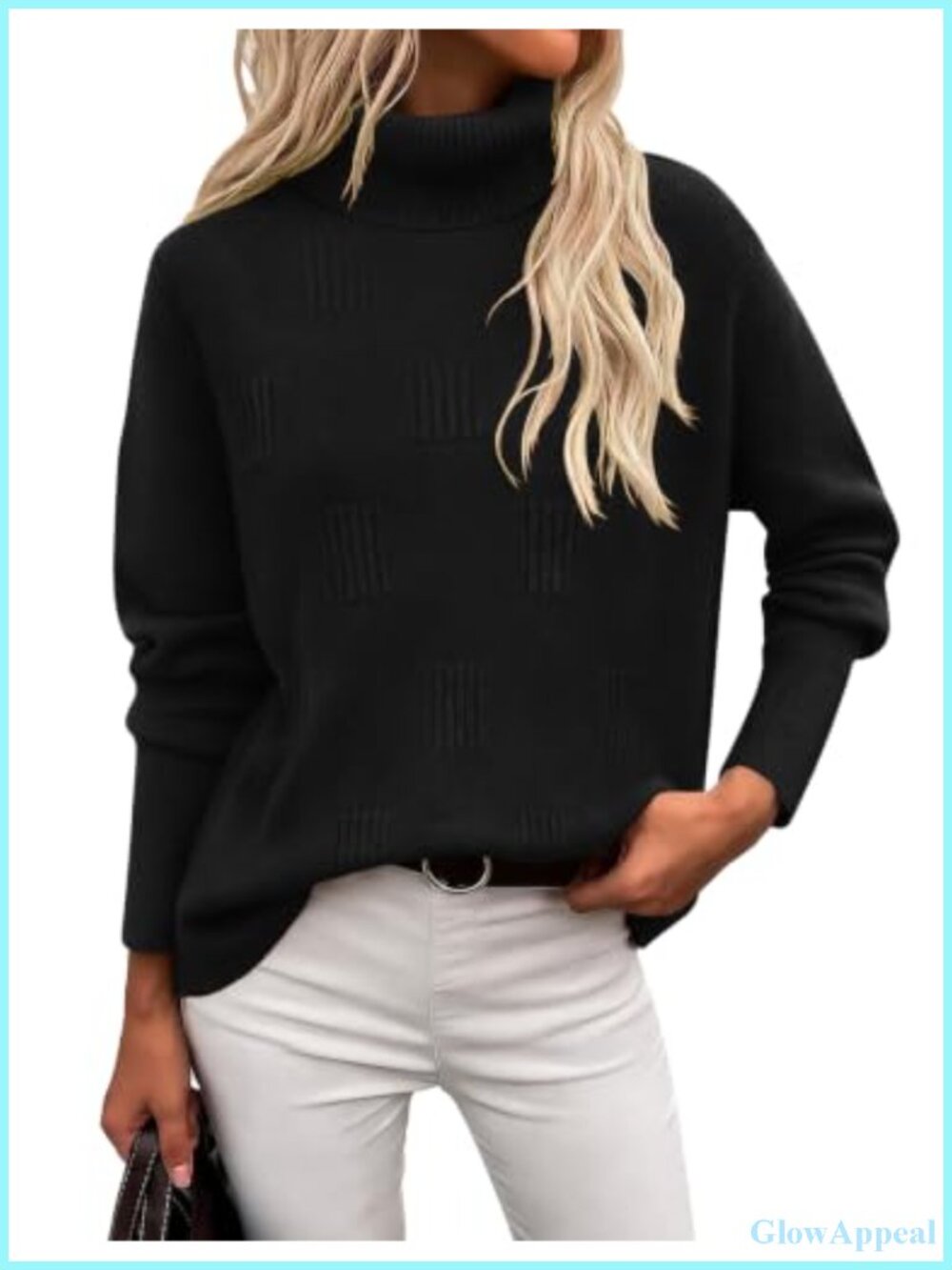 Ekouaer Women's Turtleneck Sweater Long Sleeve Knitted Pullover Fall Winter